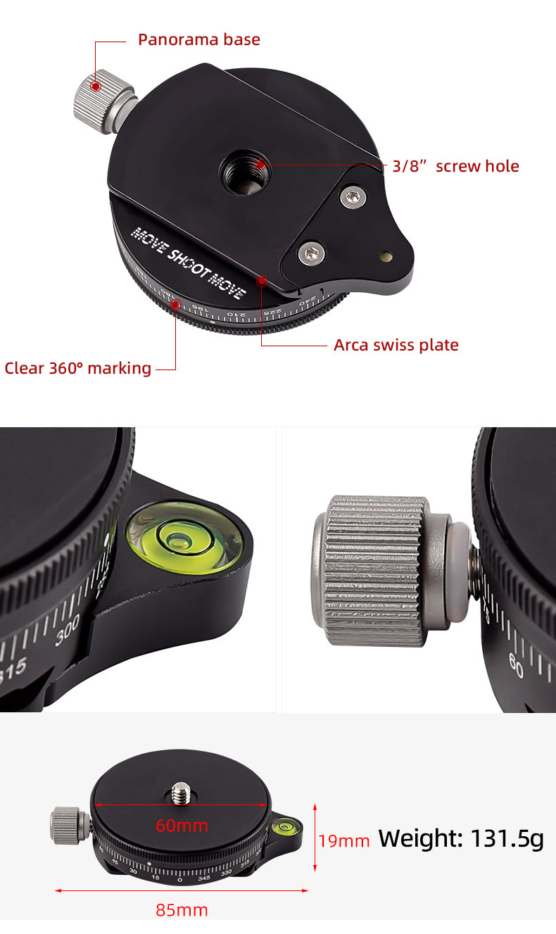 MSM 360° Panoramic Panning Base-Easy Direction Adjustment on Uneven Ground