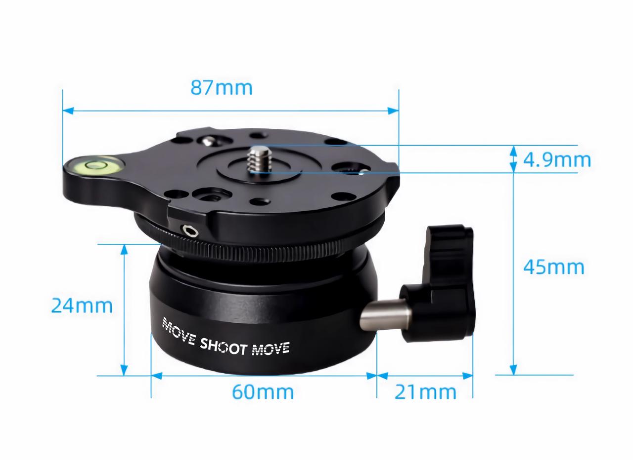 MSM Leveling Base with Bubble Level, Tripod Head With 1/4 Screw & Locking Design