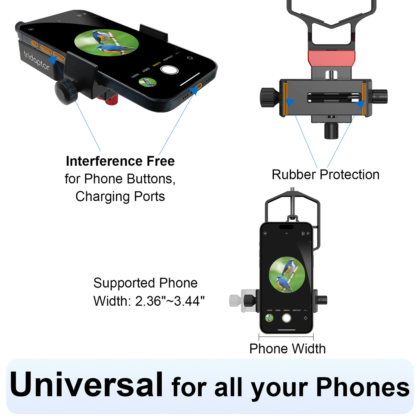 tridaptor - The best universal telescope phone adapter ever- TRIDAPTOR for 3-axis adjustment!