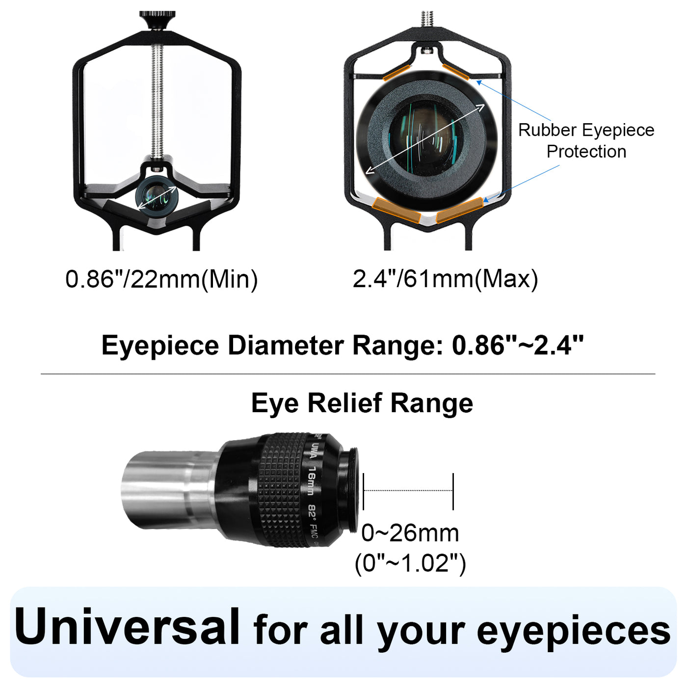 tridaptor - The best universal telescope phone adapter ever- TRIDAPTOR for 3-axis adjustment!